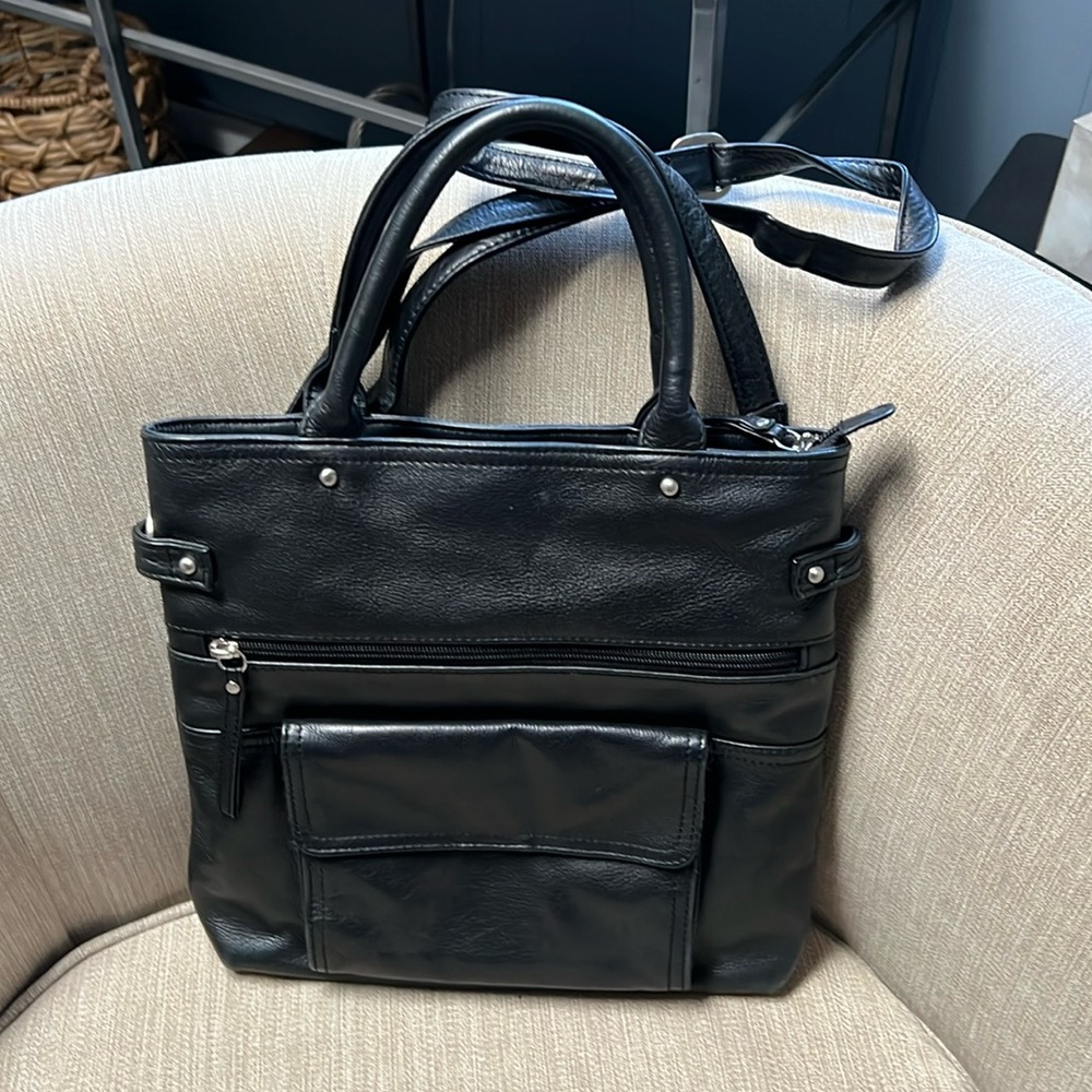 Osgoode Marley black leather small bag/tote, perfect iPad bag